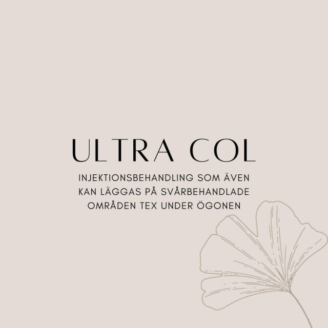 UltraCol är en injektionsbehandling som kan läggas överallt, även svårbehandlade områden så som pannan, halsen, handryggarna och inte minst runt ögonen. 

PDO-injektionsbehandling skapar inte volym som fillers utan stimulerar hudens egna kollagenproduktion för att återställa spänst och förbättra hudstrukturen. Den behöver få nålstick vilket innebär minimal återhämtning.